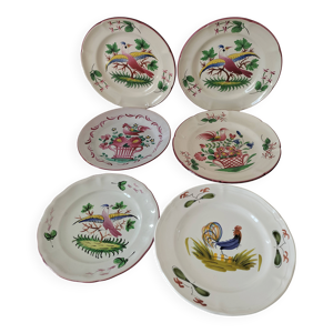 Ensemble 6 assiettes - oiseaux