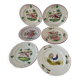 Set of 6 plates with birds and roosters.