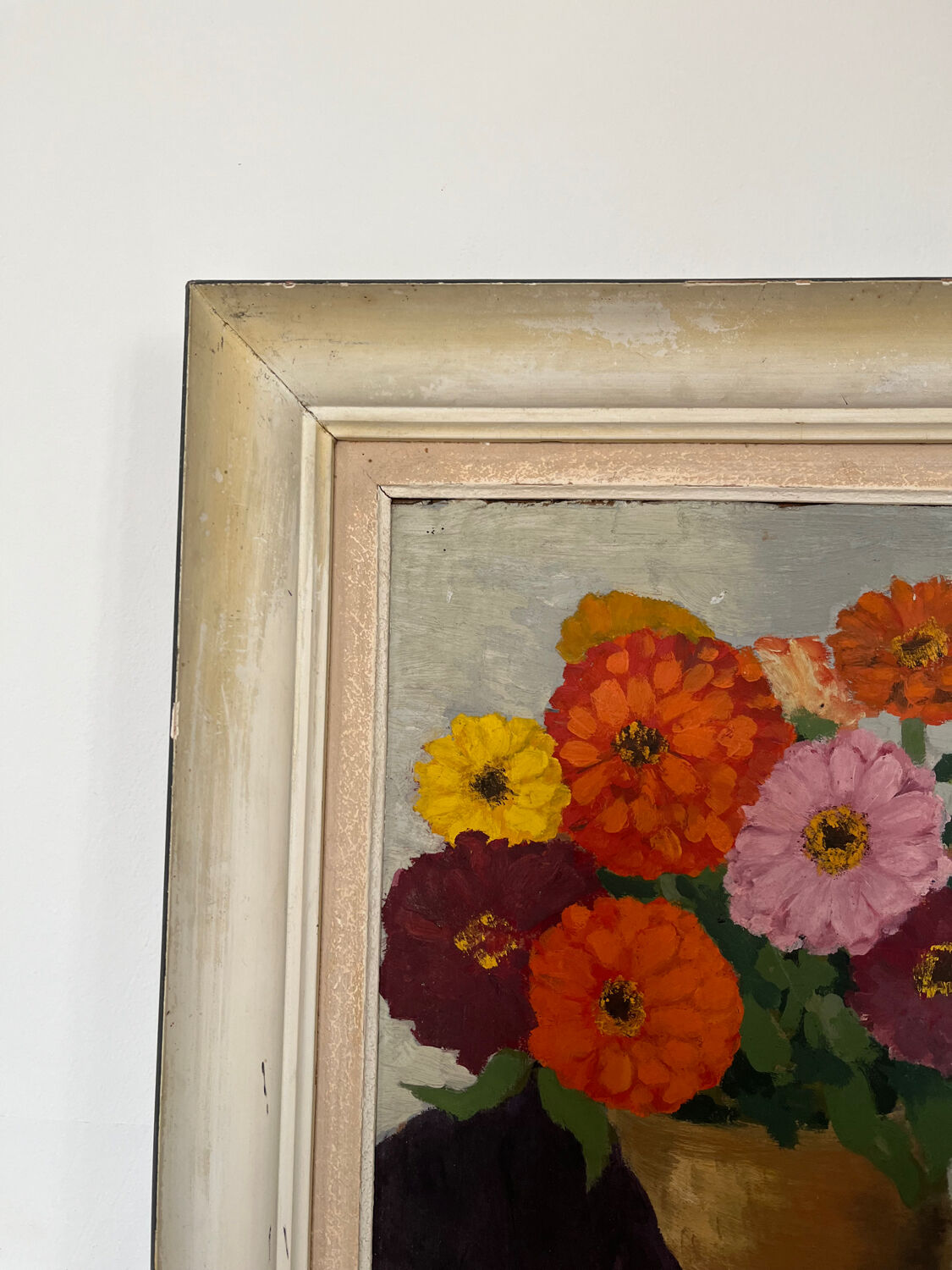 Oil on canvas flowers