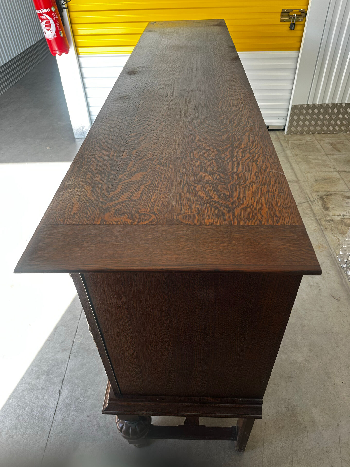 Large carved oak buffet in neo-Renaissance style, mid-20th century.