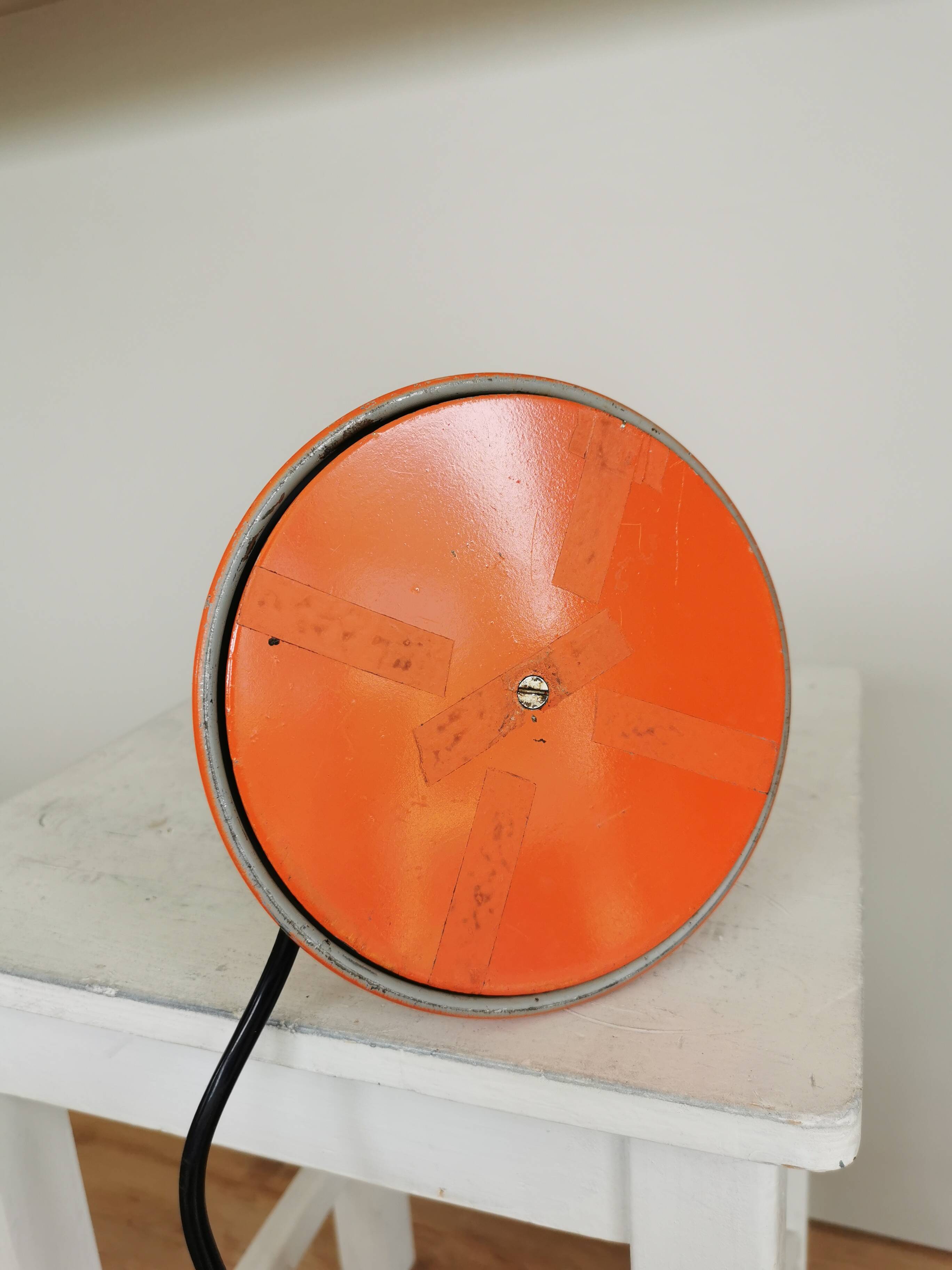 Vintage Orange Gooseneck Desk Lamp: 1970s Industrial Table Light