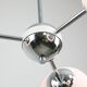 Vintage Italian Chrome and Opaline Sputnik Chandelier, 70s