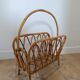Vintage rattan wicker magazine rack