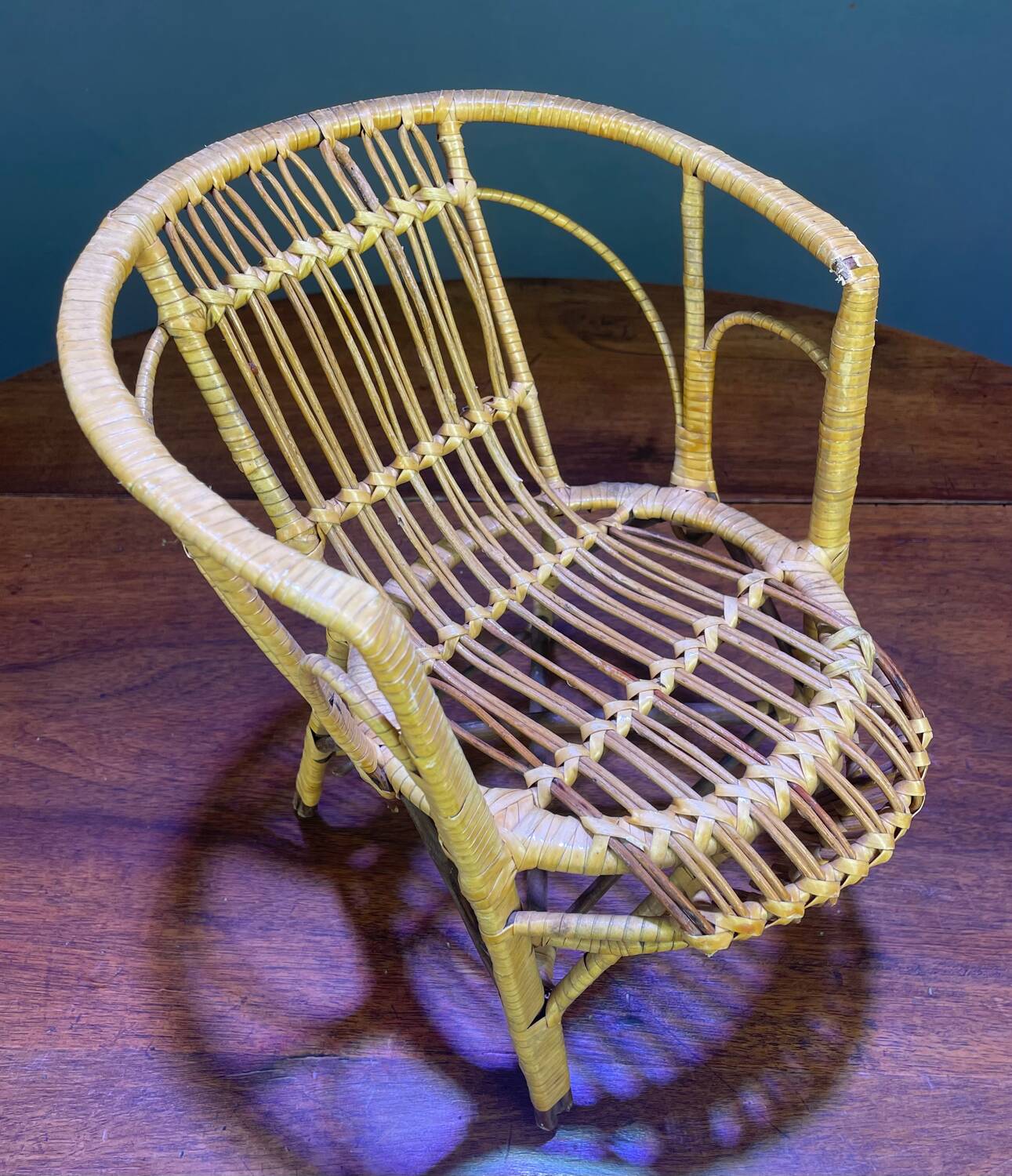 Rattan doll chair