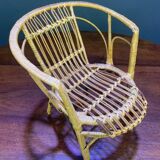 Fauteuil poupée en rotin