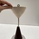 Teak and opaline pendant light from the 60s by Louis Kalff for Philips