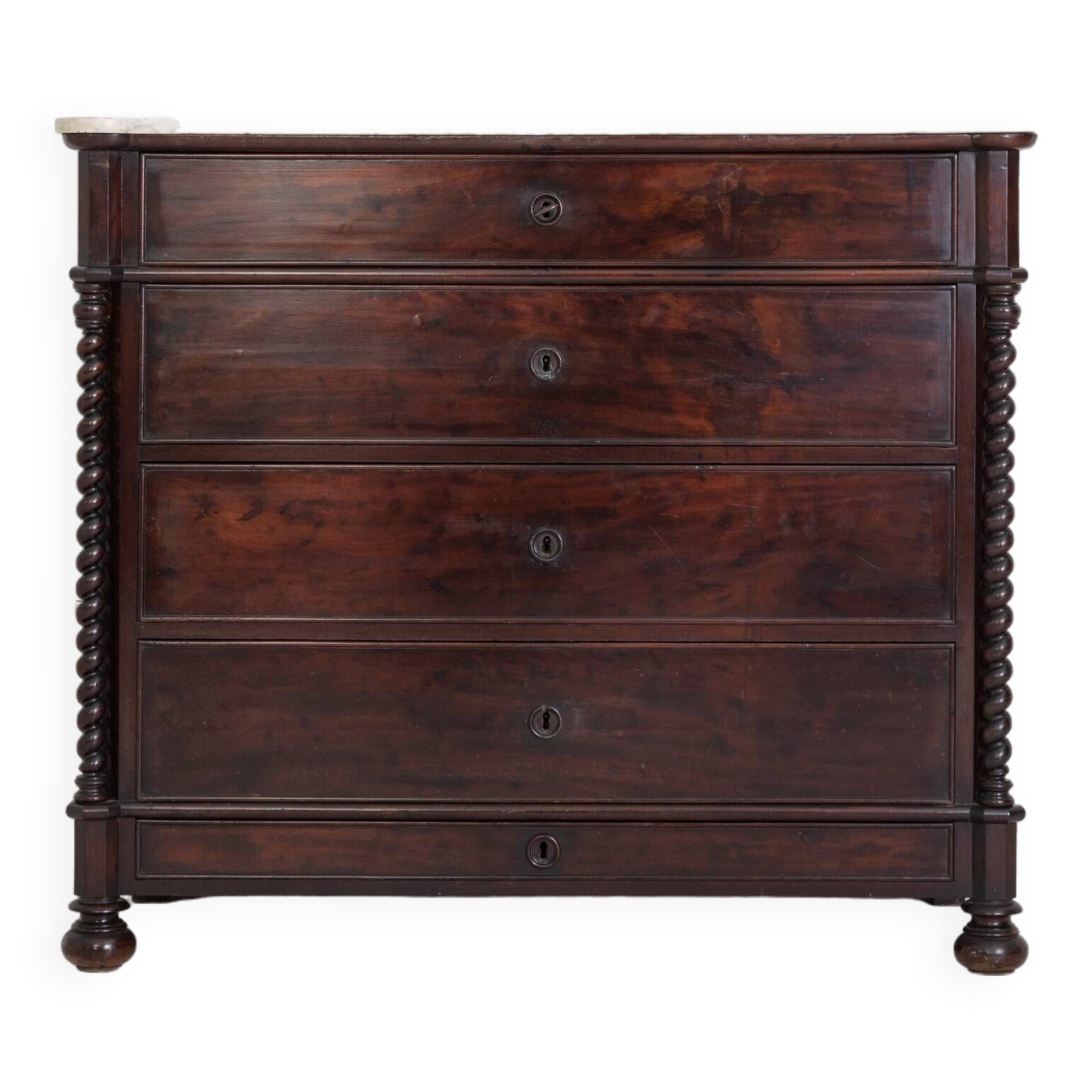 19th century walnut chest of drawers