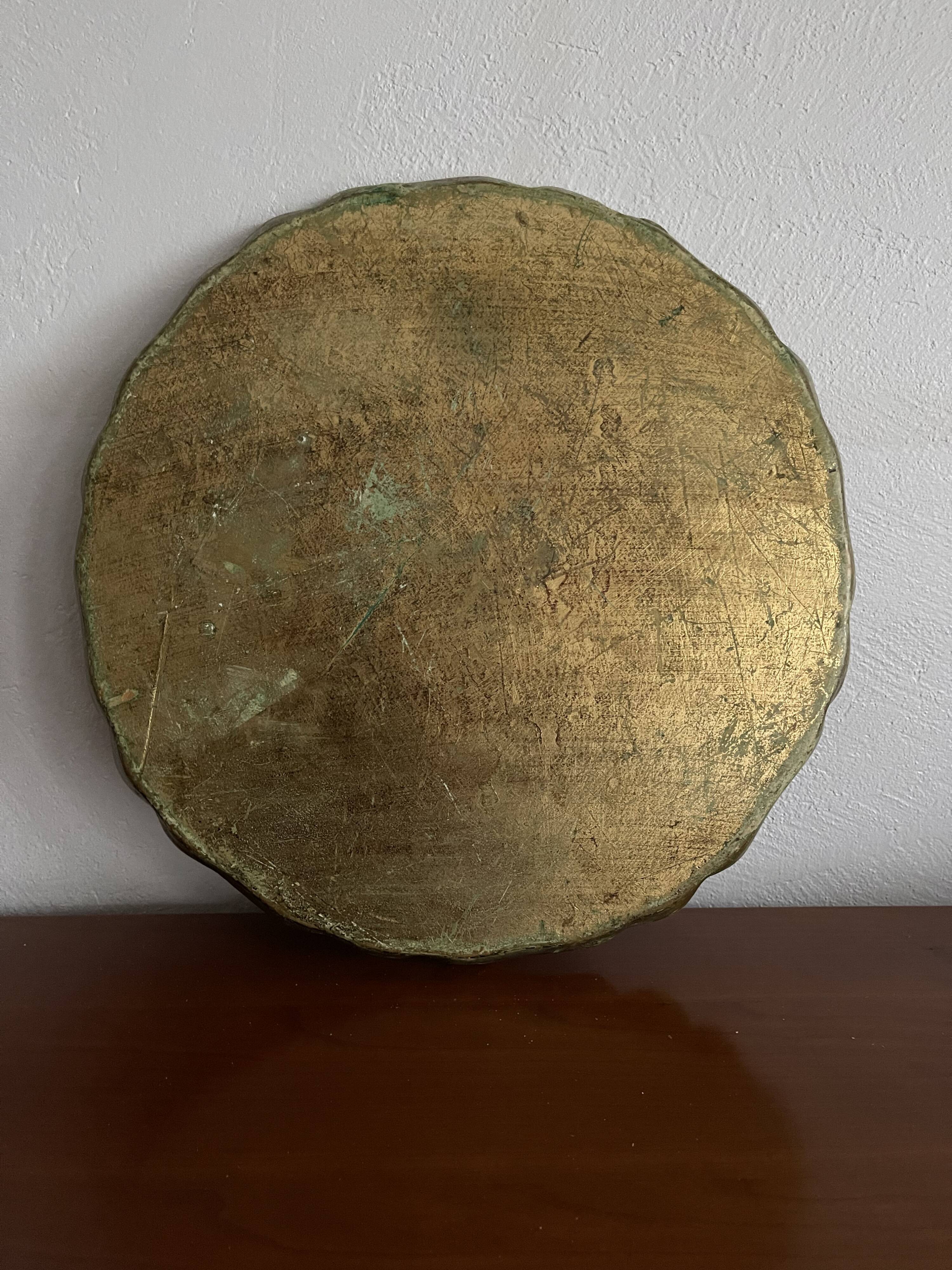 Vintage Florentine tray in gold and green wood