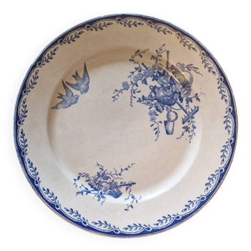 Old Sarreguemines iron earth porcelain plate