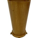 Vintage umbrella holder in oak basket storage design of the 1960s minimalist design