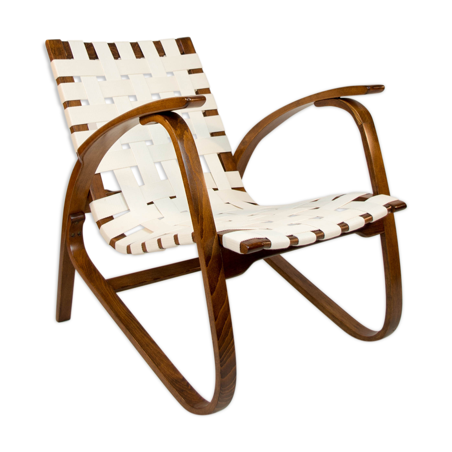 Art deco armchair by Jan Vanek, 1930s, restored