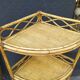 Vintage rattan corner shelf