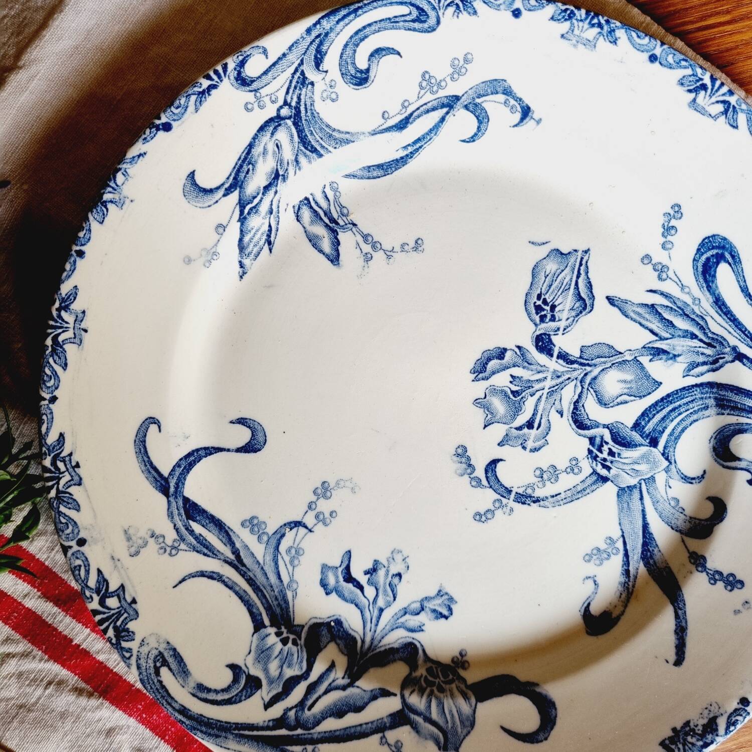 Lot de 6 assiettes plates terre de fer dépareillées