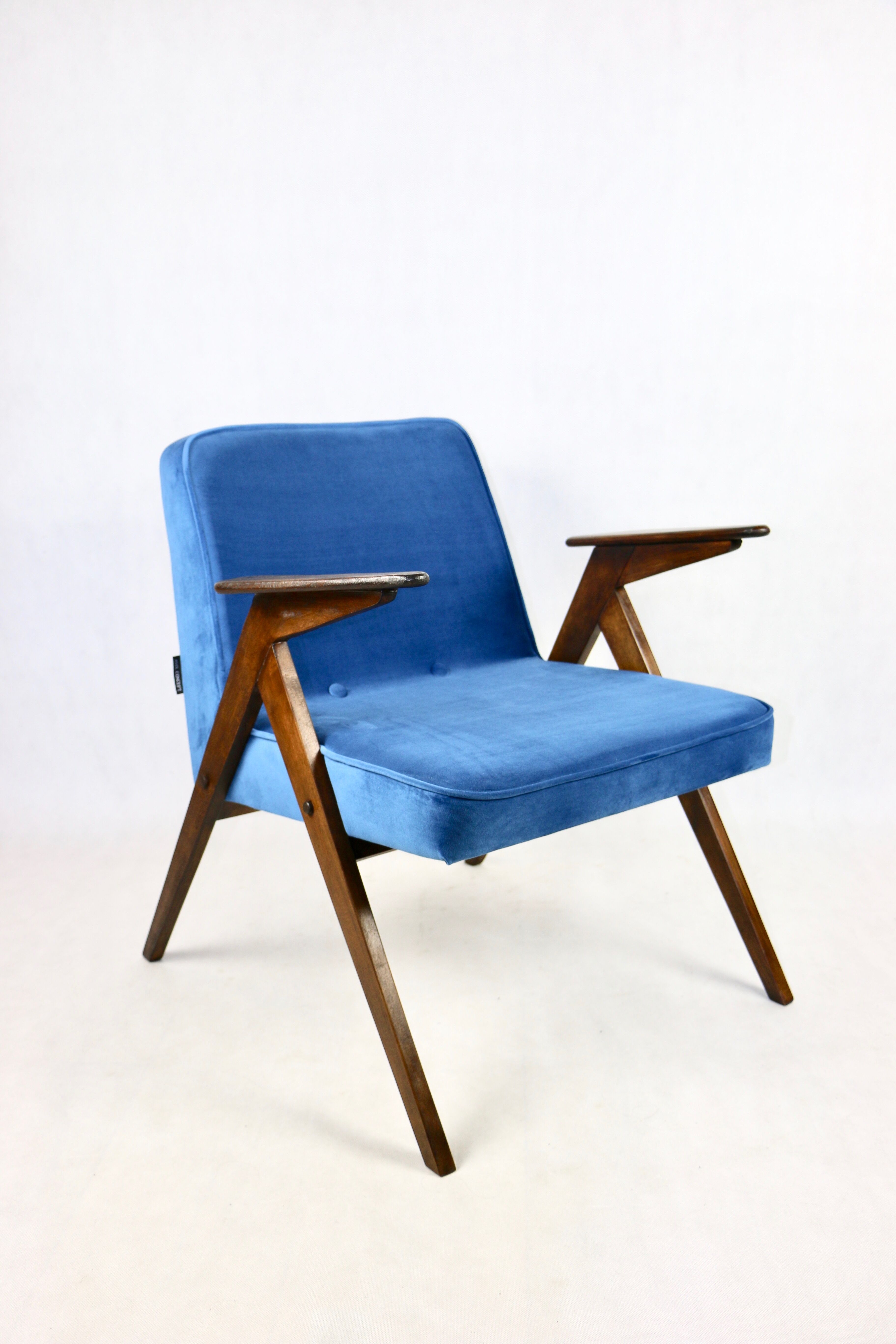 Blue Ocean Bunny Armchair by Józef Chierowski 1970s