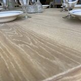 Raw wood table with black base
