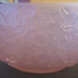 Art Deco pink glass fruit cup - Floral and pink motif - 1930s