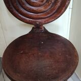 Tabouret bois dosseret rustique