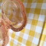 Pink molded double glass salt shaker