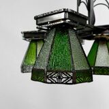 Important wrought iron chandelier, Art Deco Gothic, France, Circa 1920