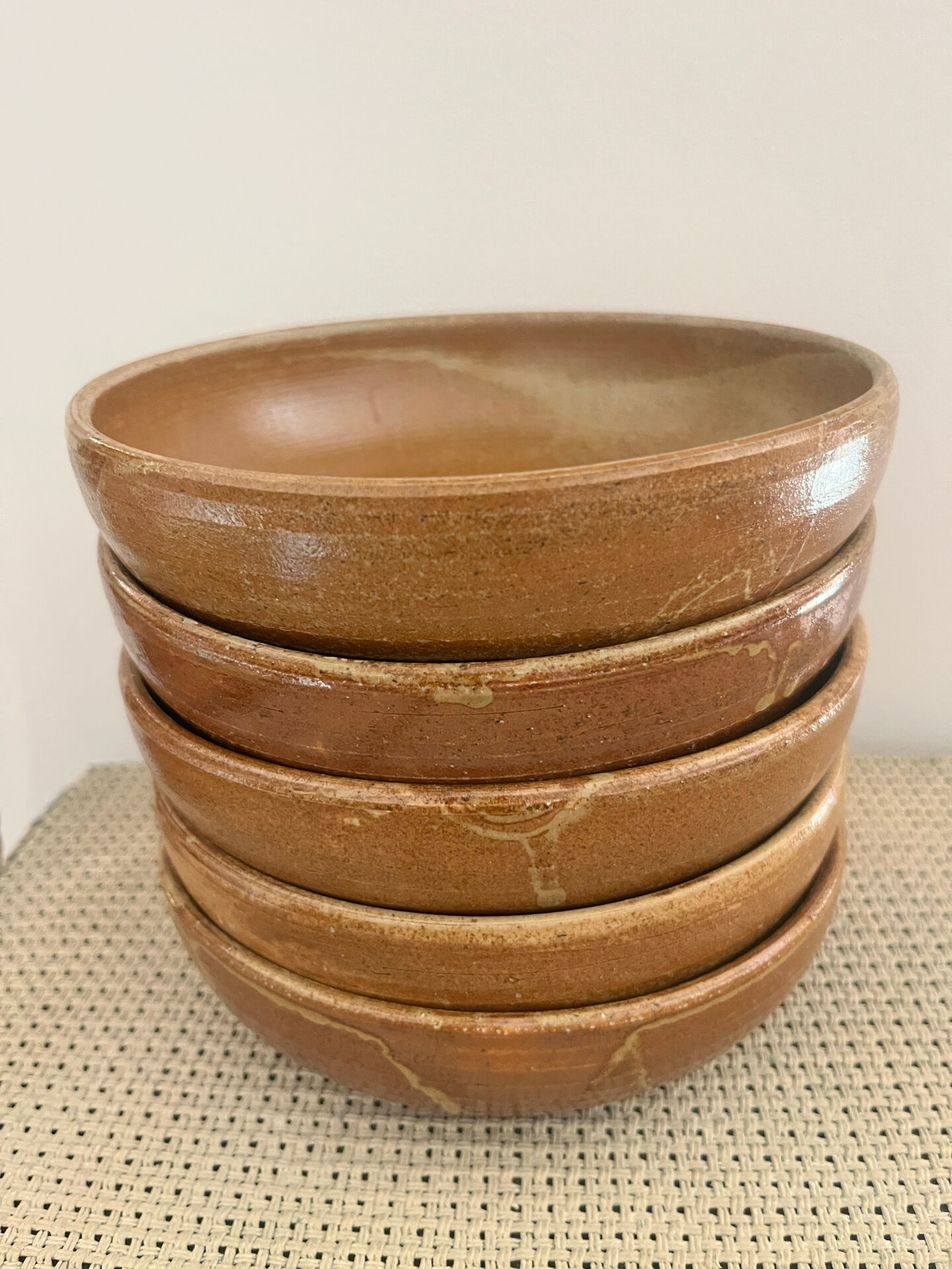 5 deep plates in stoneware