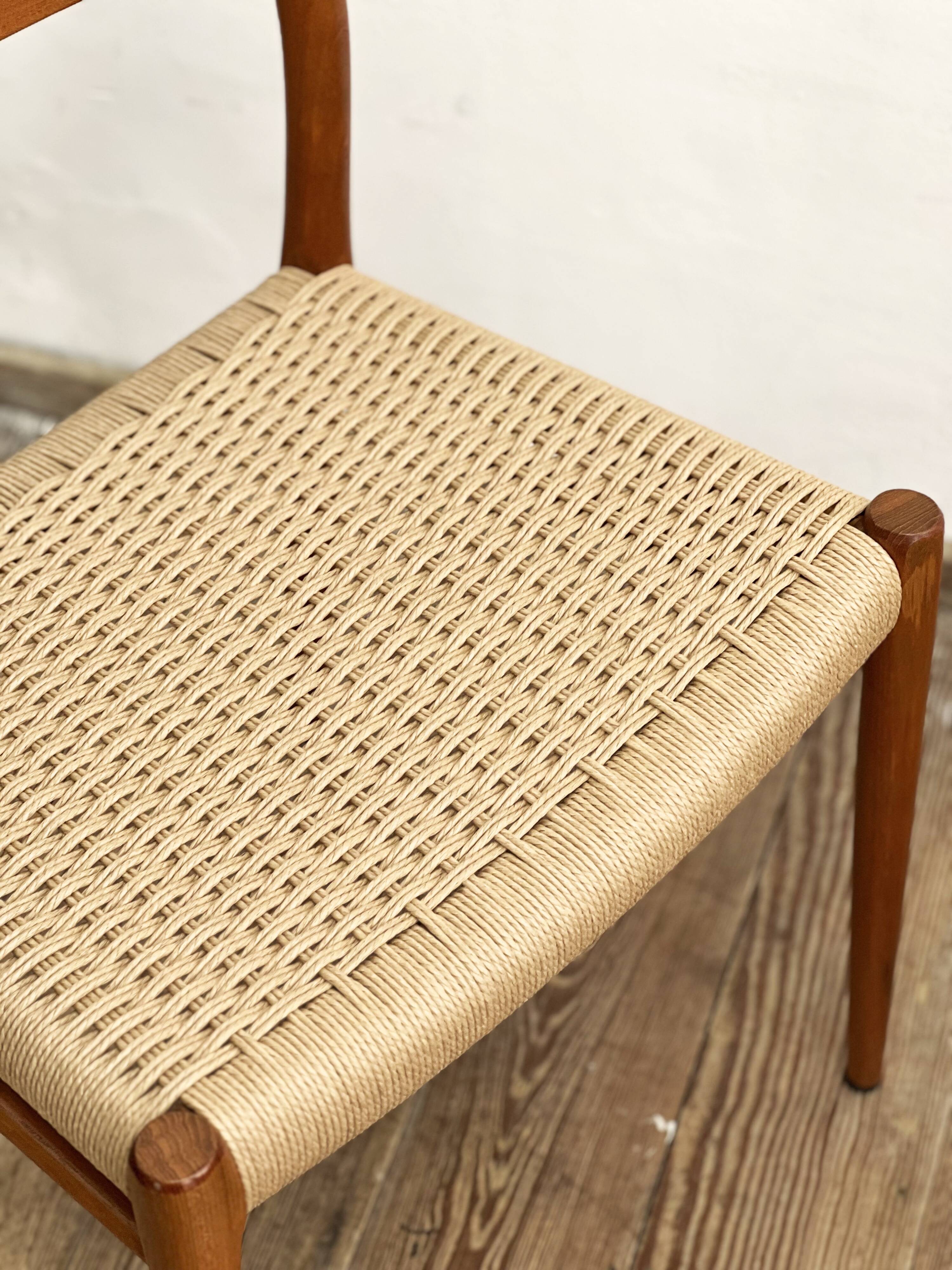 Mid-Century Model 75 Chairs in Teak by Niels O. Møller for J.L. Moller, 1950, Set of 2