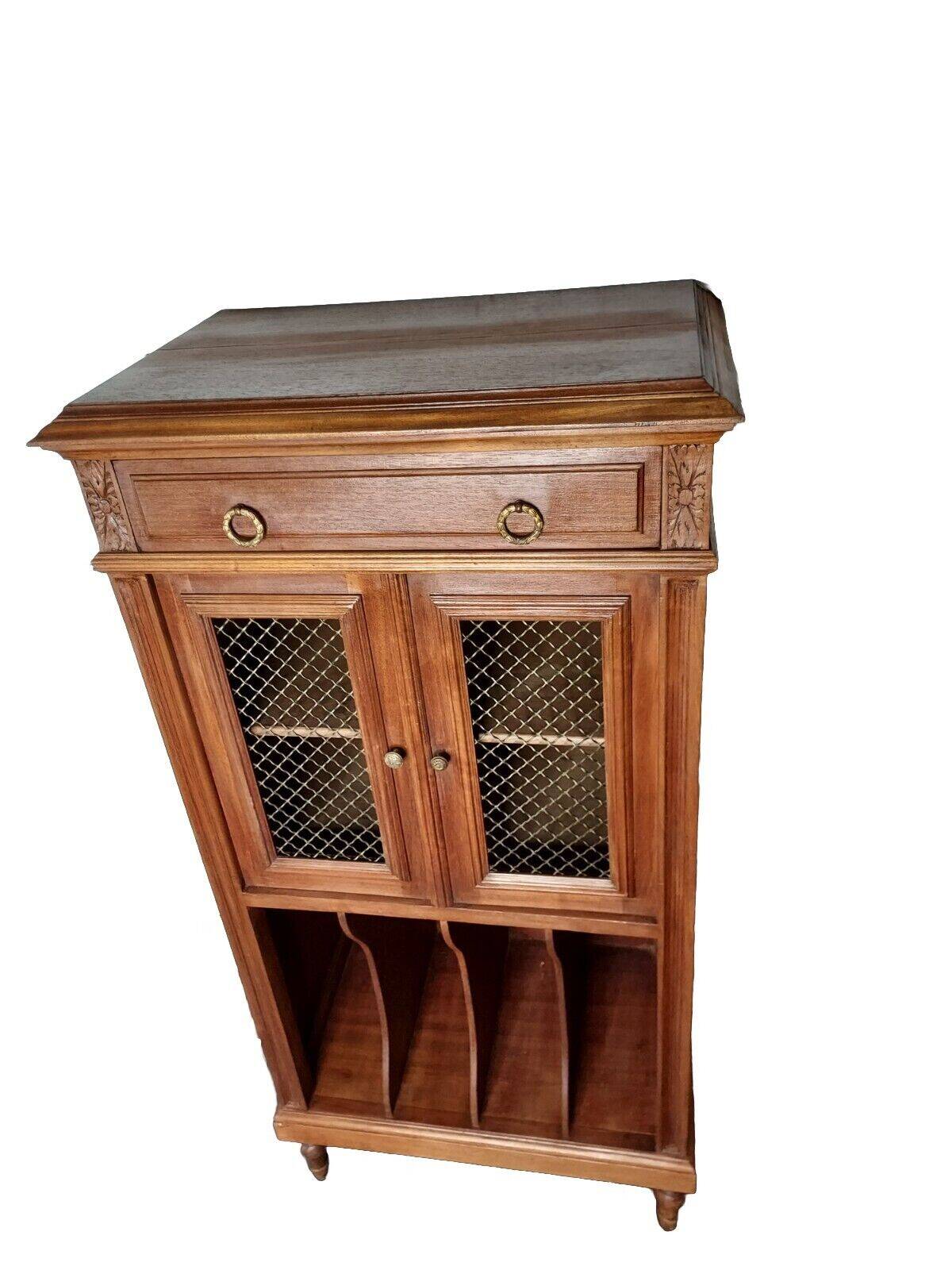 walnut music cabinet, filing cabinet