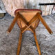 Scandinavian chair wood & skai red 70s vintage