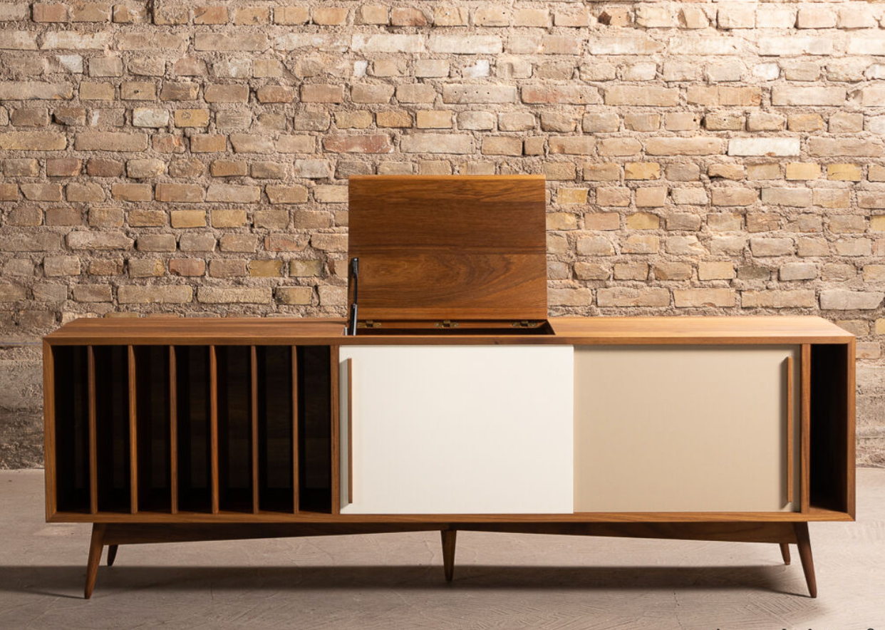 TV stand / Teak enfilade with vinyl storage