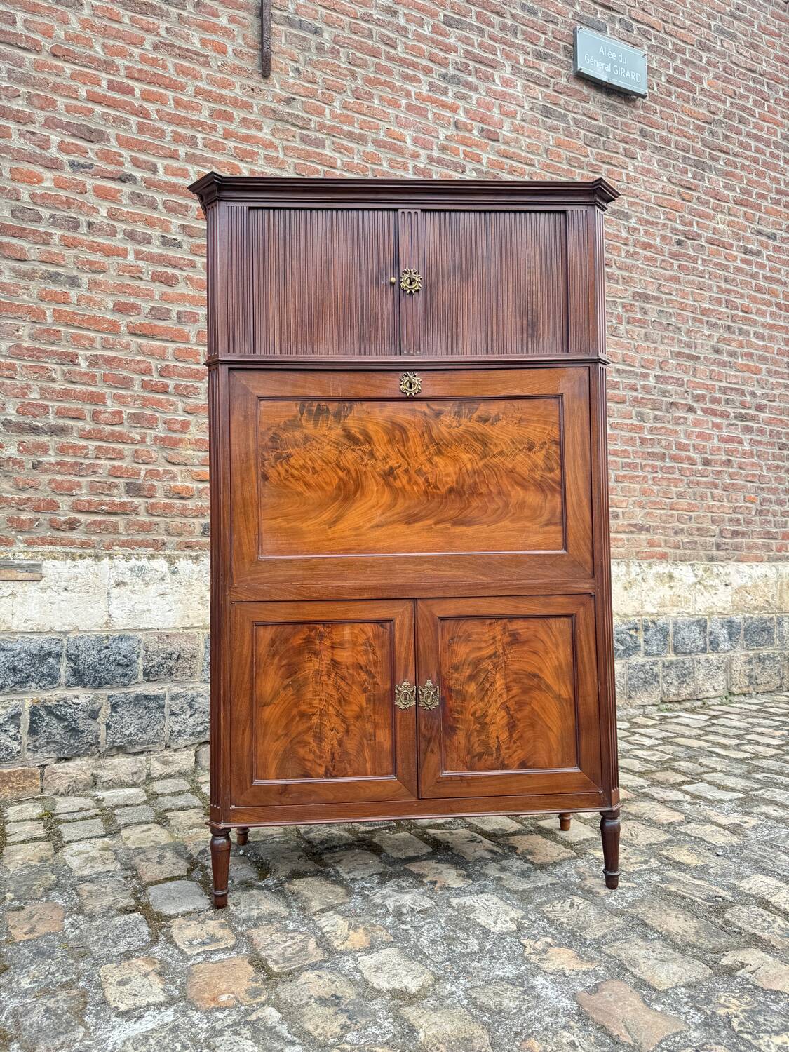 Mahogany Guillotine Secretary Louis XVI XVIII Eme Century