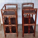 Pair of rattan bedside tables.