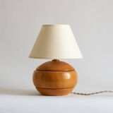 Blond wood lamp base, 70s