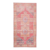 Tapis turc géométrique vintage rouge pâle 4x7, 117x228 cm