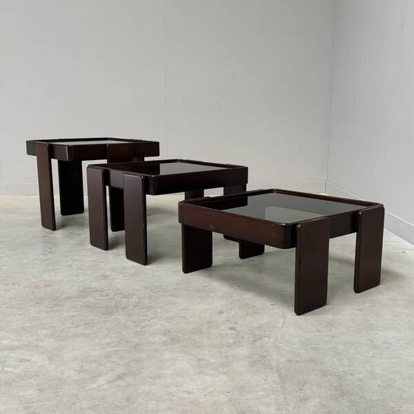 Vintage Cassina nesting tables by Gianfranco Frattini, Italy 1960s