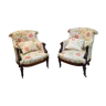 Pair of Louis XVI style toad armchair