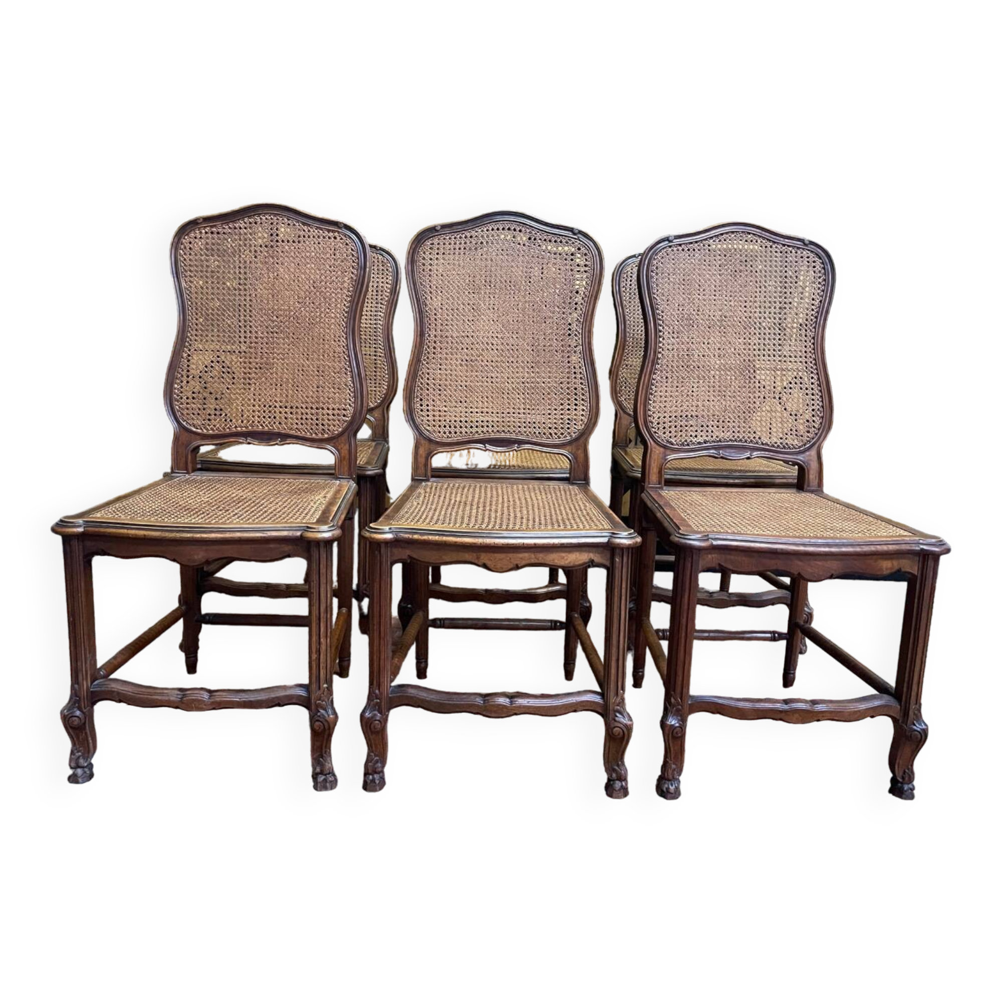 Suite of 6 Louis XVI style cane chairs