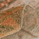 2x9 Vintage Brown & Cream Turkish Runner Rug, 60x263Cm