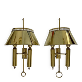 Pair of brass wall lights, 1950.