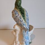 Vase pot en barbotine perroquet