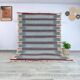Beni Ourain Berber rug in wool with blue stripes 150/250cm