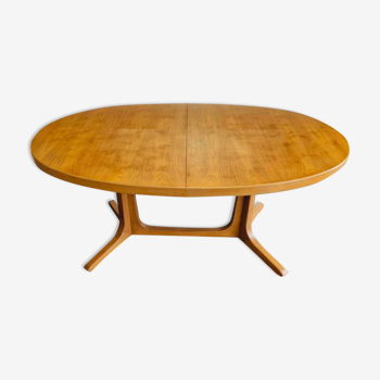 Vintage Baumann extendable table, teak and rosewood, 1970s