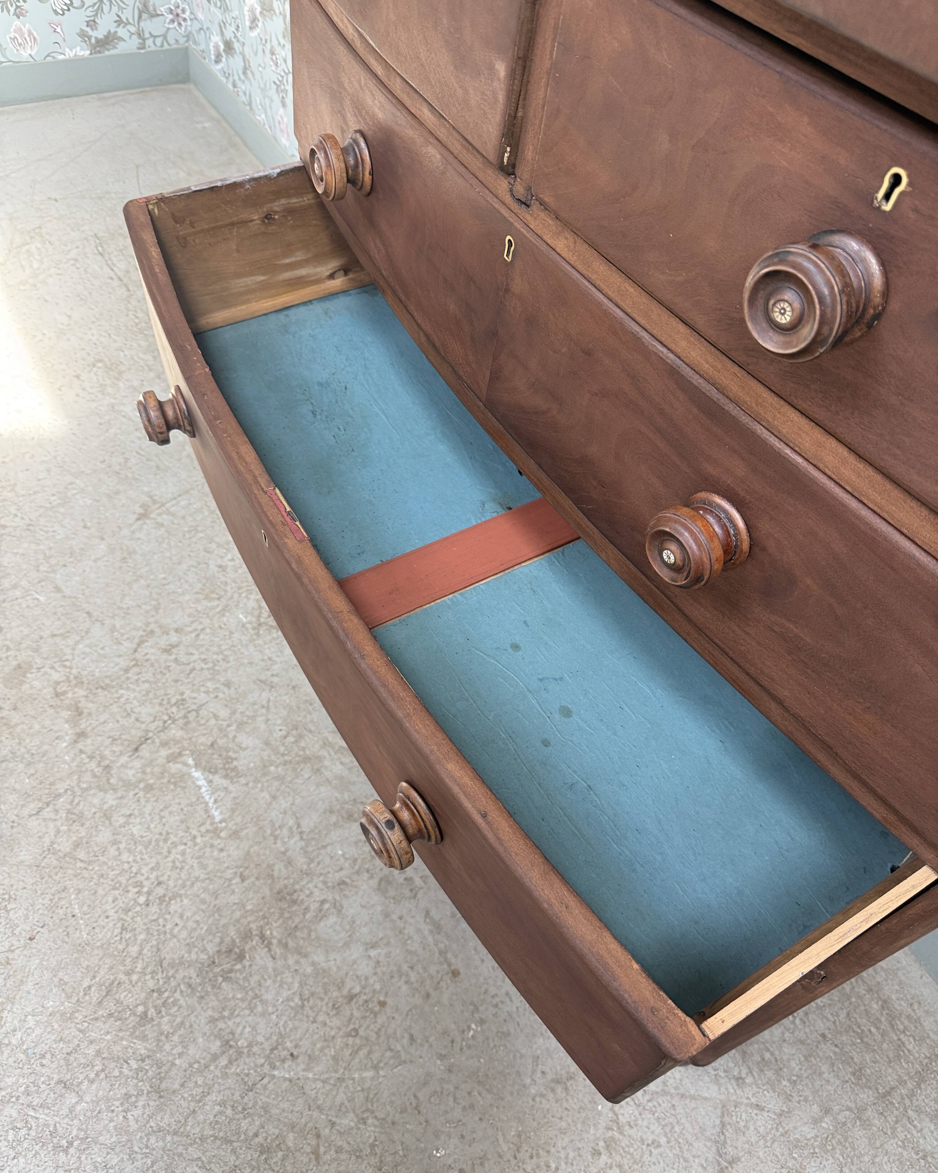 Large antique English chest of drawers (renovated)