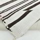 Kilim Turc Vintage Rayé Blanc et Brun, Tapis Bohème Tissé Main,175x220Cm