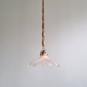 Art Deco pendant light in fluted transparent glass, 1920s-30s.