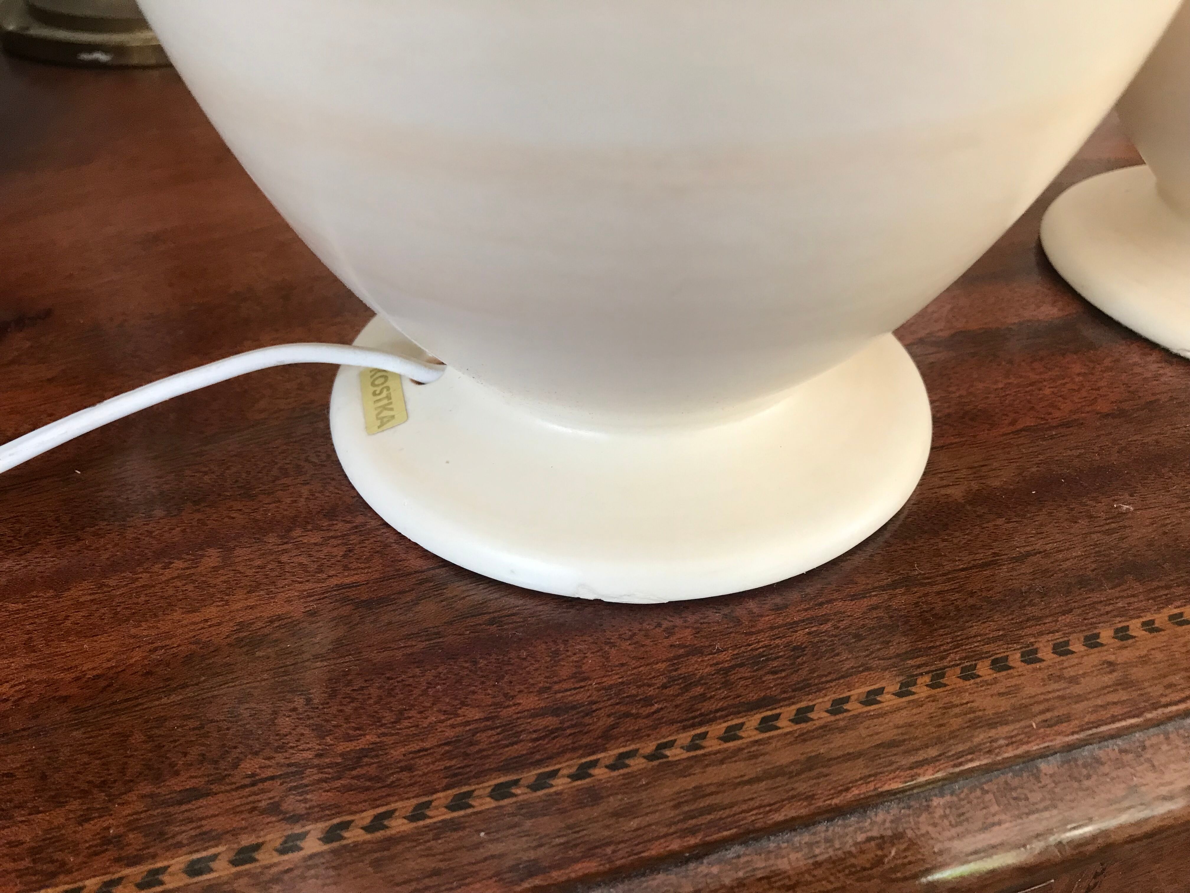 Pair of Kostka ceramic lamps