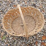 Old woven light wicker basket