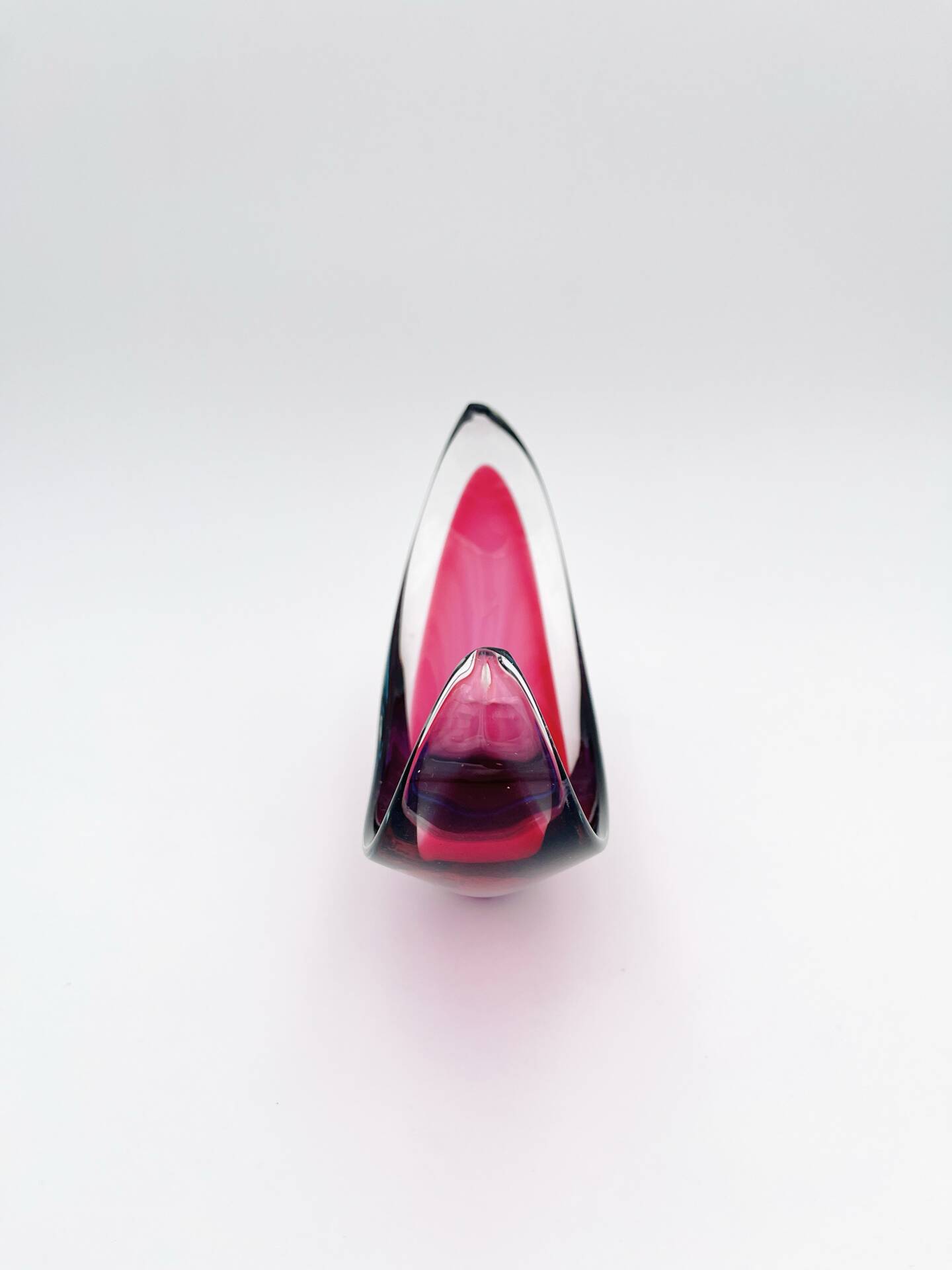 Murano Crystal Sommerso Fuchsia Turquoise Gondola Cup 19cm
