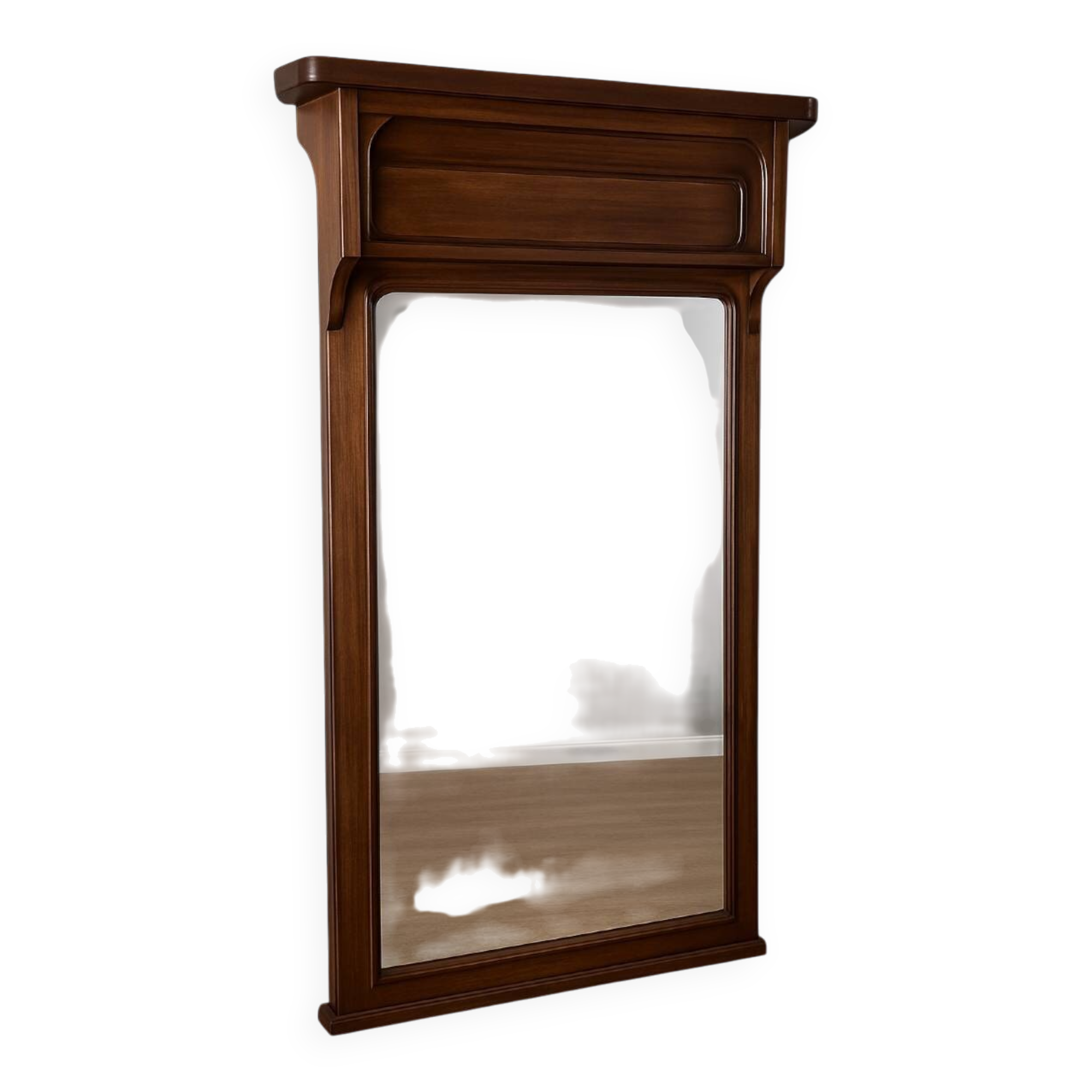 Very large trumeau mirror from the Art Nouveau period in mahogany / h 196cm