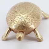 Old brass turtle ashtray