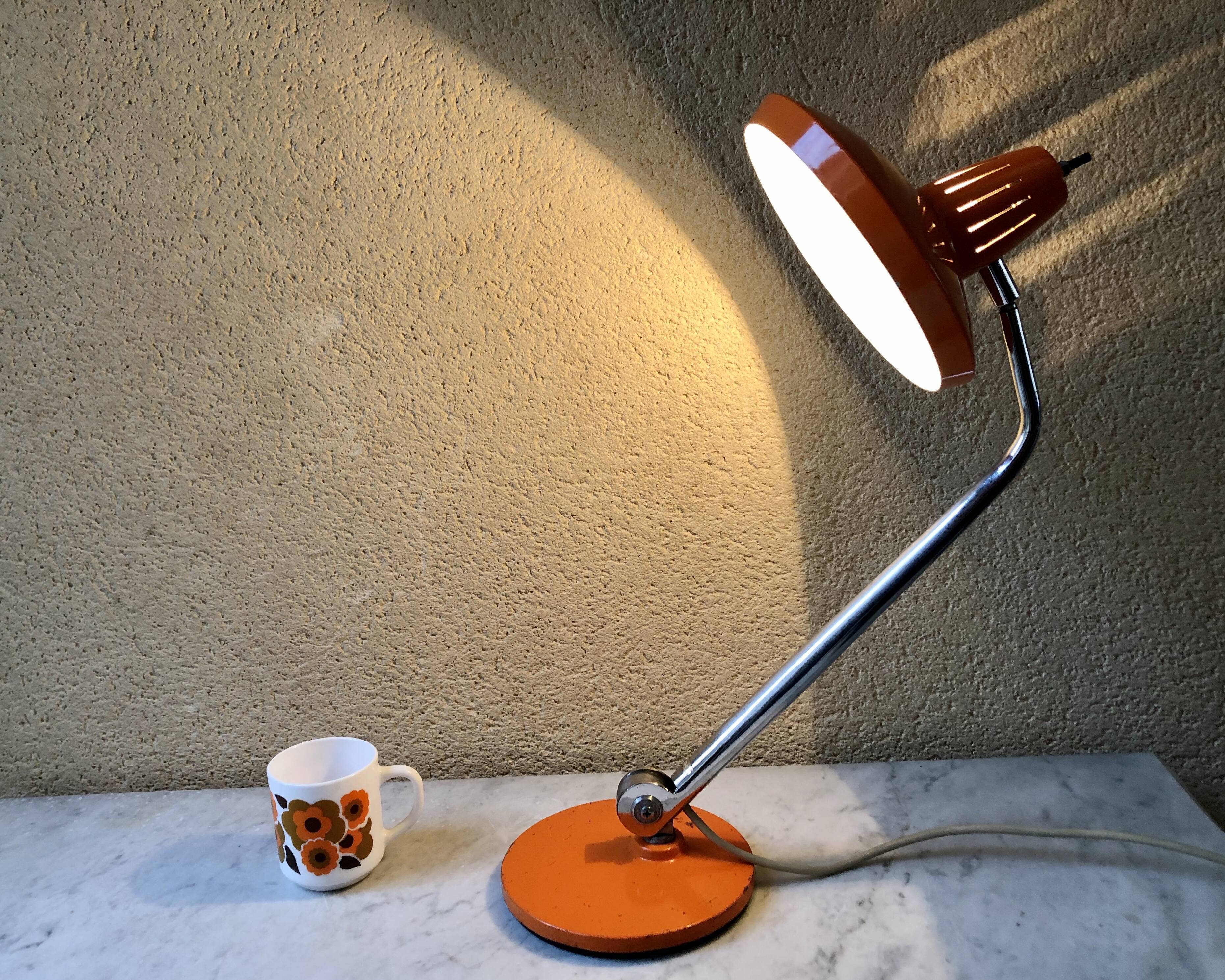 Fase Madrid office lamp vintage design 70s orange