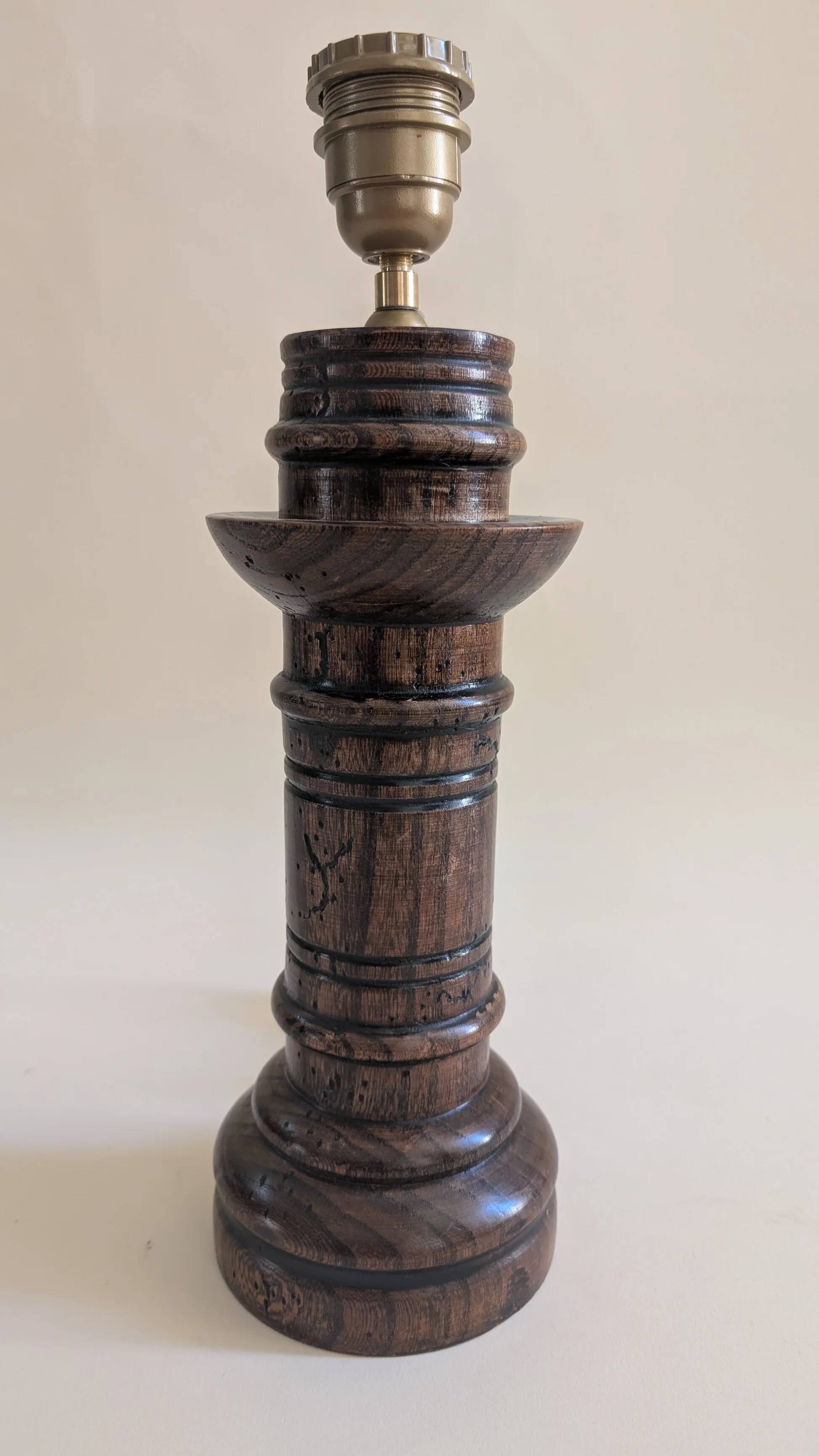 Wooden lamp base - height 30 cm